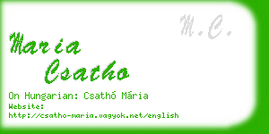 maria csatho business card